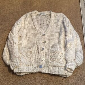 Women's Cream Cardigan Sweater